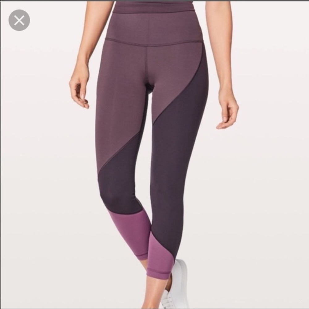 SOLD ✅Lululemon Wunder Color Block Purple Leggings